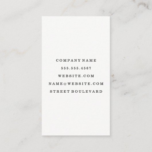 Carte De Visite Impression de liège (Dos)