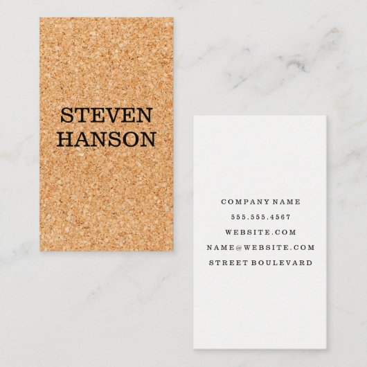 Carte De Visite Impression de liège (Devant / Derrière)