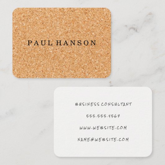 Carte De Visite Impression de liège (Devant / Derrière)