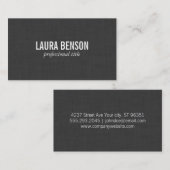 Carte De Visite Impression de lin foncé (Devant / Derrière)