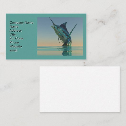 Carte De Visite Impression de poisson Marlin Sport (Devant / Derrière)