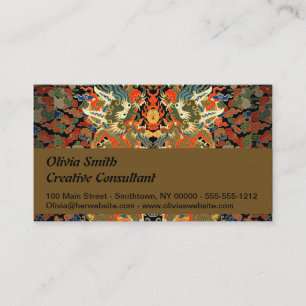 Carte De Visite Impression de textile de dragon chinois vintage Ar