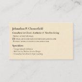 Carte De Visite Impression de toile étirée (Dos)