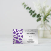 Carte De Visite Impression de vache argentée et violette (Debout devant)