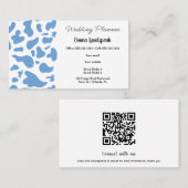 Carte De Visite Impression de vache bleue et blanche, code QR (Devant / Derrière)