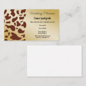 Carte De Visite Impression de vache Brown dorée et foncée (Devant / Derrière)