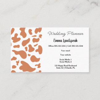 Carte De Visite Impression de vache Brown et blanche, code QR