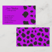 Carte De Visite Impression de vache, Motif de vache, Spots de vach (Devant / Derrière)