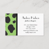 Carte De Visite Impression de vache, Motif de vache, Spots de vach (Dos)