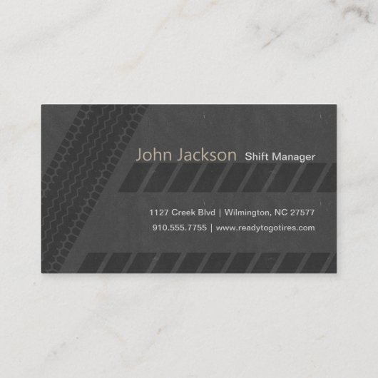 Carte De Visite Impression du pneu (Dos)