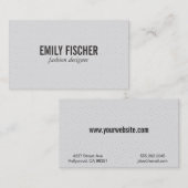 Carte De Visite Impression en cuir blanc perforé (Devant / Derrière)