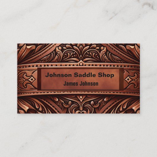 Carte De Visite Impression en cuir Brown personnalisée 2 côté (Devant)