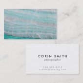 Carte De Visite Impression en pierre de granit turquoise (Devant / Derrière)