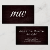 Carte De Visite Impression Faux Velvet avec Monogramme (Devant / Derrière)