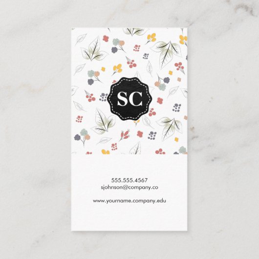 Carte De Visite Impression florale (Dos)