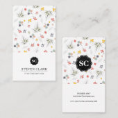 Carte De Visite Impression florale (Devant / Derrière)