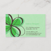 Carte De Visite Impression florale de croquis - vert (Dos)