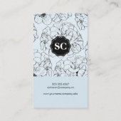 Carte De Visite Impression florale / Monogramme (Dos)