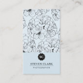 Carte De Visite Impression florale / Monogramme (Devant)