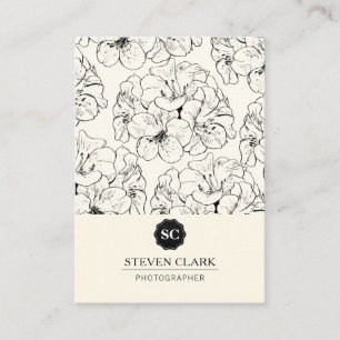 Carte De Visite Impression florale / Monogramme