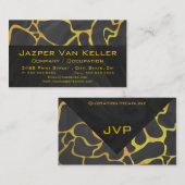 Carte De Visite Impression Giraffe noir et jaune (Devant / Derrière)