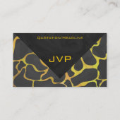 Carte De Visite Impression Giraffe noir et jaune (Dos)