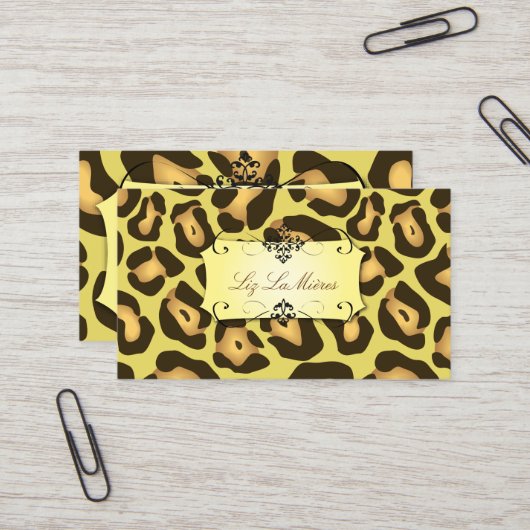 Carte De Visite Impression jaguar / couleur de fond DIY (Devant/Arrière en situation)