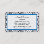 Carte De Visite Impression Jaguar Gris Chic Avec Bow Bleu Cobalt (Dos)