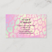 Carte De Visite Impression léopard holographique rose (Dos)