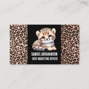 Carte De Visite Impression léopard Kawaii Premier 