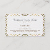 Carte De Visite Impression moderne de Zèbre blanc et or (Dos)