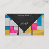 Carte De Visite Impression Mondrial jaune rose (Dos)