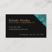 Carte De Visite Impression noire turquoise (Dos)