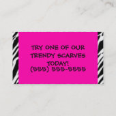 Carte De Visite Impression rose chaud et zèbre (Dos)