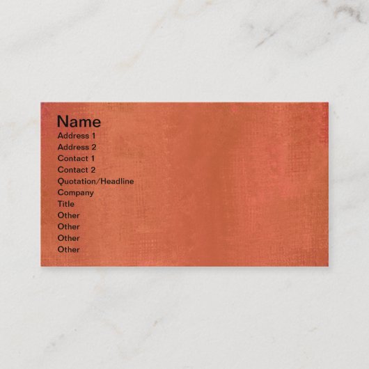 Carte De Visite Impression rouillée (Devant)