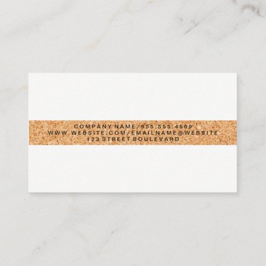 Carte De Visite Impression simple en liège (Dos)