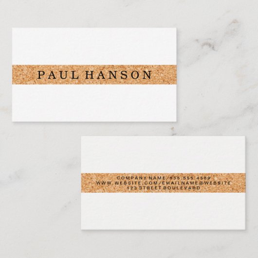 Carte De Visite Impression simple en liège (Devant / Derrière)