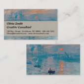 Carte De Visite Impression, soleil levant Claude Monet (Devant / Derrière)