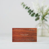 Carte De Visite Impression sur bois d'acajou (Debout devant)