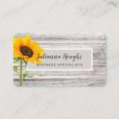 Carte De Visite Impression sur bois rustique Tournesol (Devant)