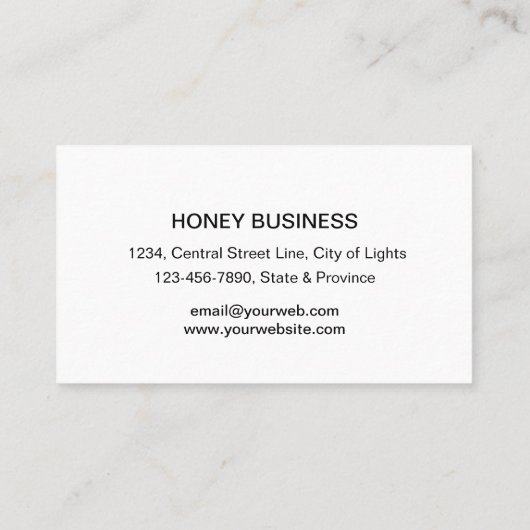 Carte De Visite Impression typographique de jaune de noir (Dos)