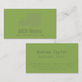 Carte De Visite Impression typographique de Modern Green Mover (Devant / Derrière)