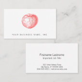 Carte De Visite Impression typographique rouge Apple d'Apple de (Devant / Derrière)