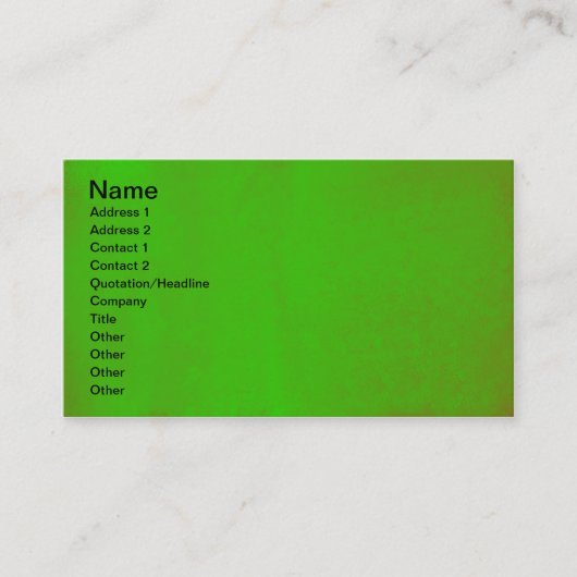 Carte De Visite Impression verte (Devant)