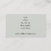 Carte De Visite Impression Zebra (Dos)