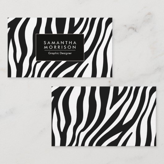 Carte De Visite Impression Zebra (Devant / Derrière)
