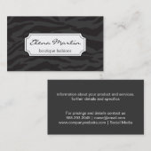 Carte De Visite Impression Zebra | gris foncé (Devant / Derrière)