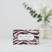 Carte De Visite Impression Zebra (rose) (Debout devant)