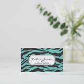 Carte De Visite Impression Zebra | TURQUOISE (Debout devant)