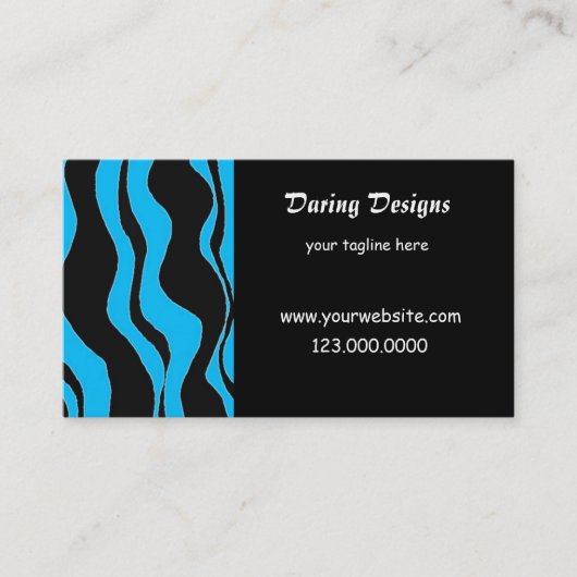 Carte De Visite Impression Zèbre noir et bleu (Devant)